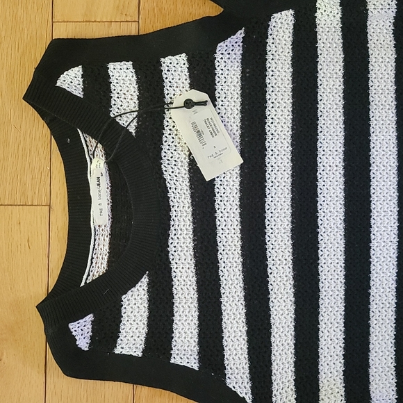 Rag & Bone Tracey Crew Striped cold shoulder pullover top sz S - Picture 4 of 7